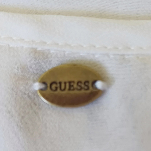 Guess Layered Sheer Lizard Top Loose Indie Sleeze Oversized Coastal Y2K S - Picture 8 of 8